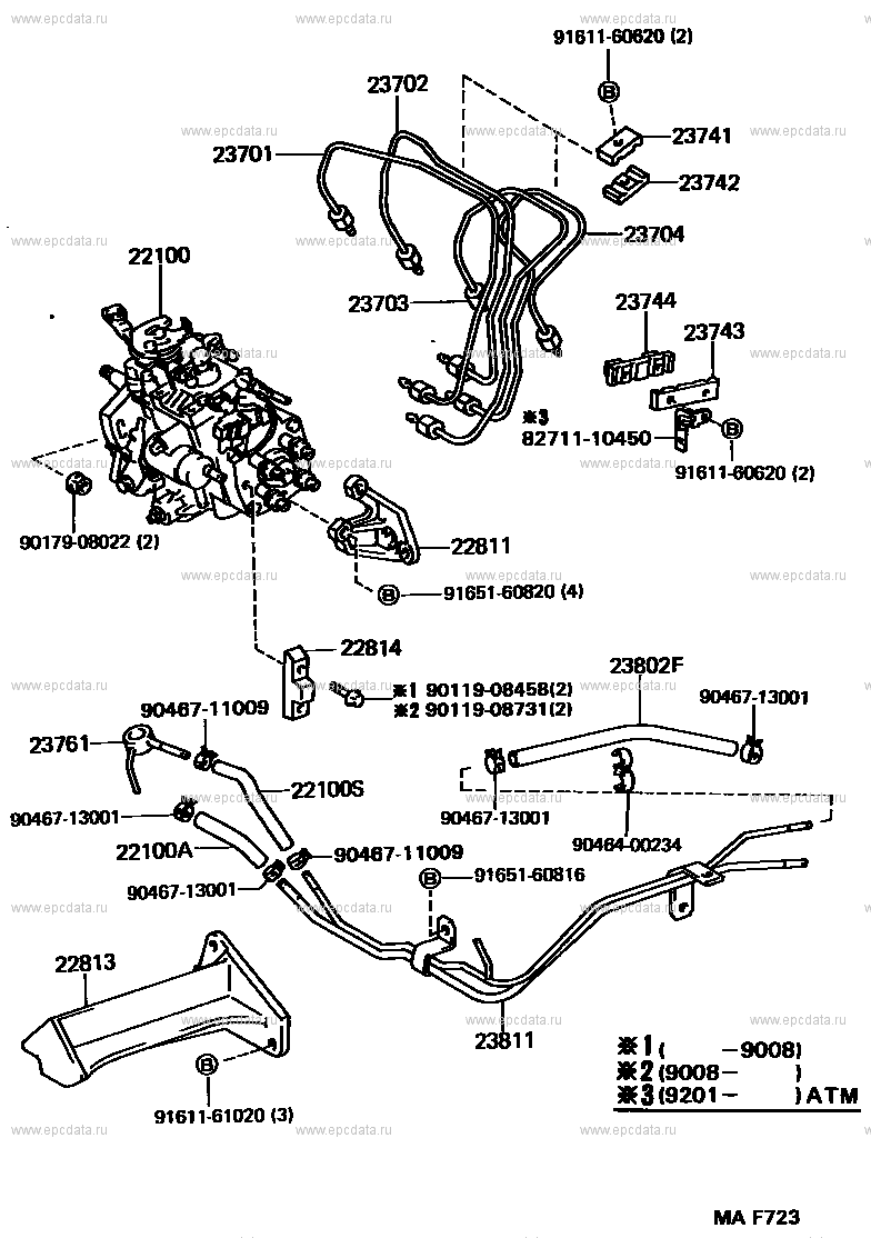 Injection pump assembly for Toyota Starlet P80, 4 generation 12.1989 ...