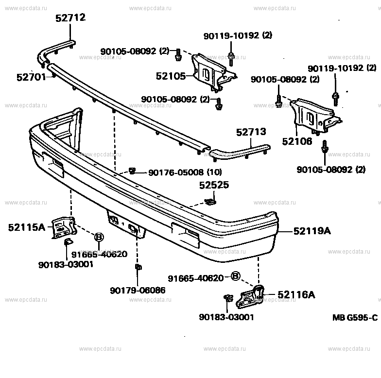 52116а крепление передний бампер