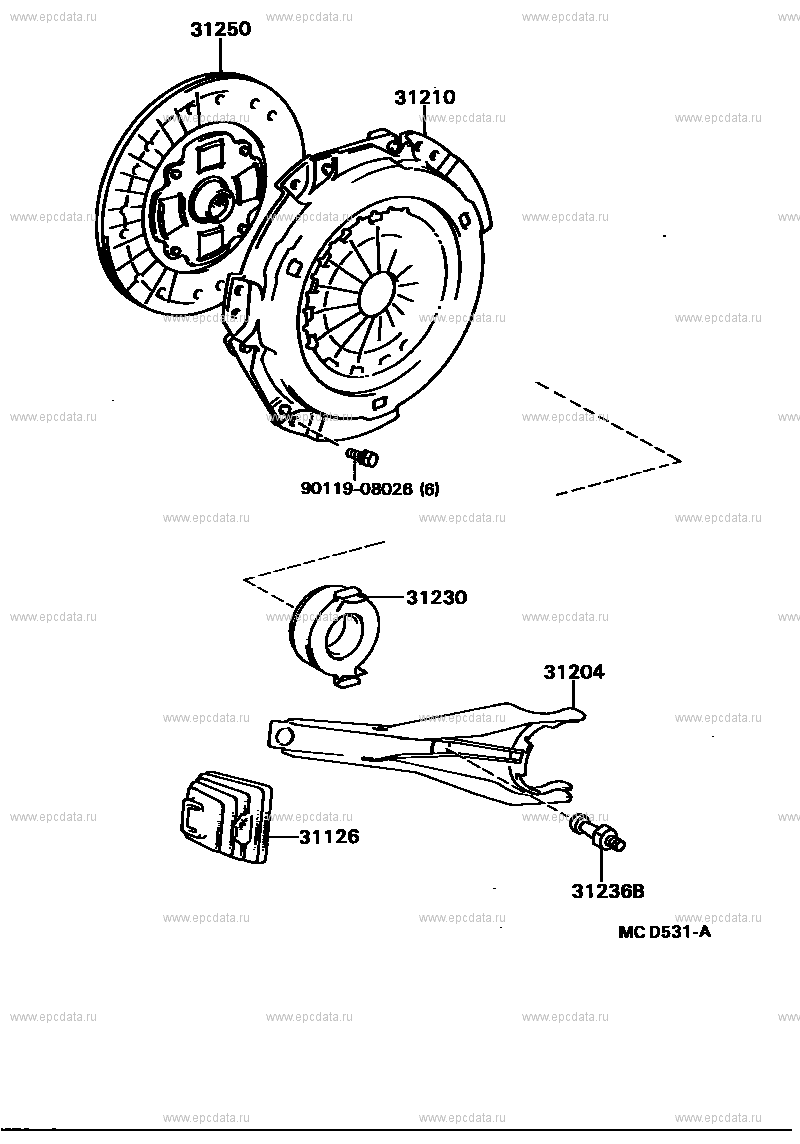 Clutch Release Fork For Toyota Camry Prominent V Generation