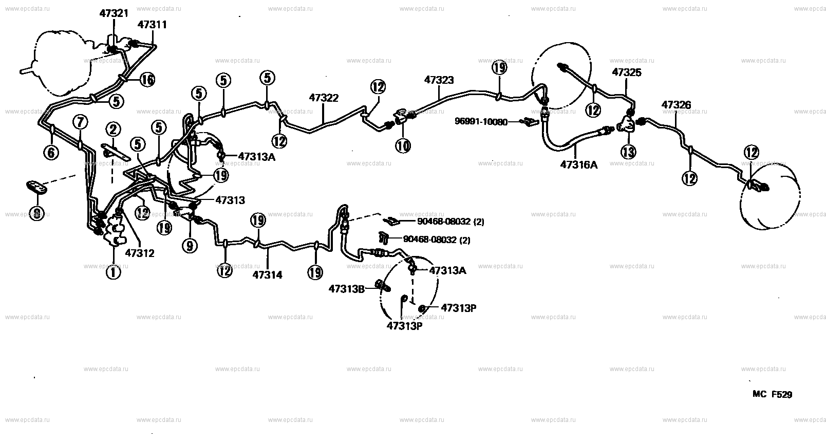 Схема тормозной системы тойота хайс