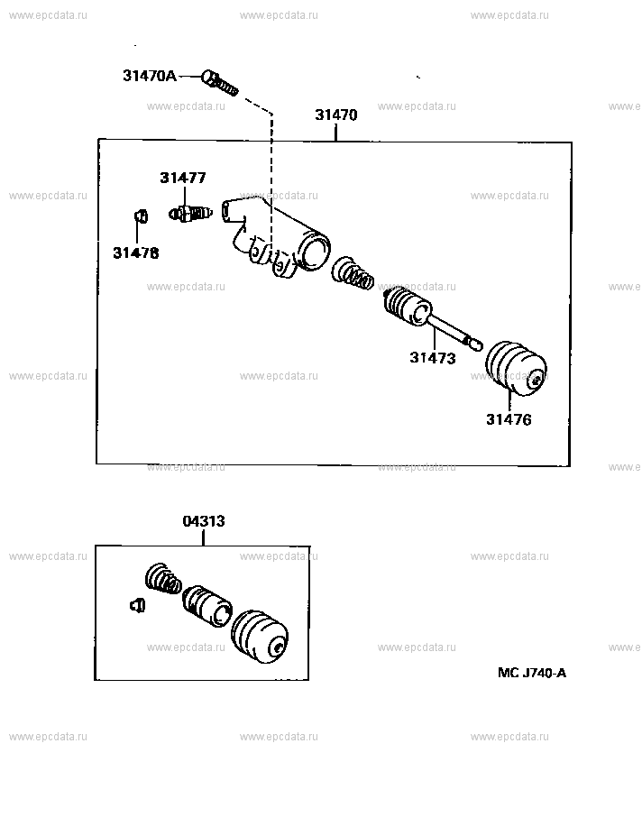 Clutch Release Cylinder For Toyota Starlet P80 4 Generation Restyling 