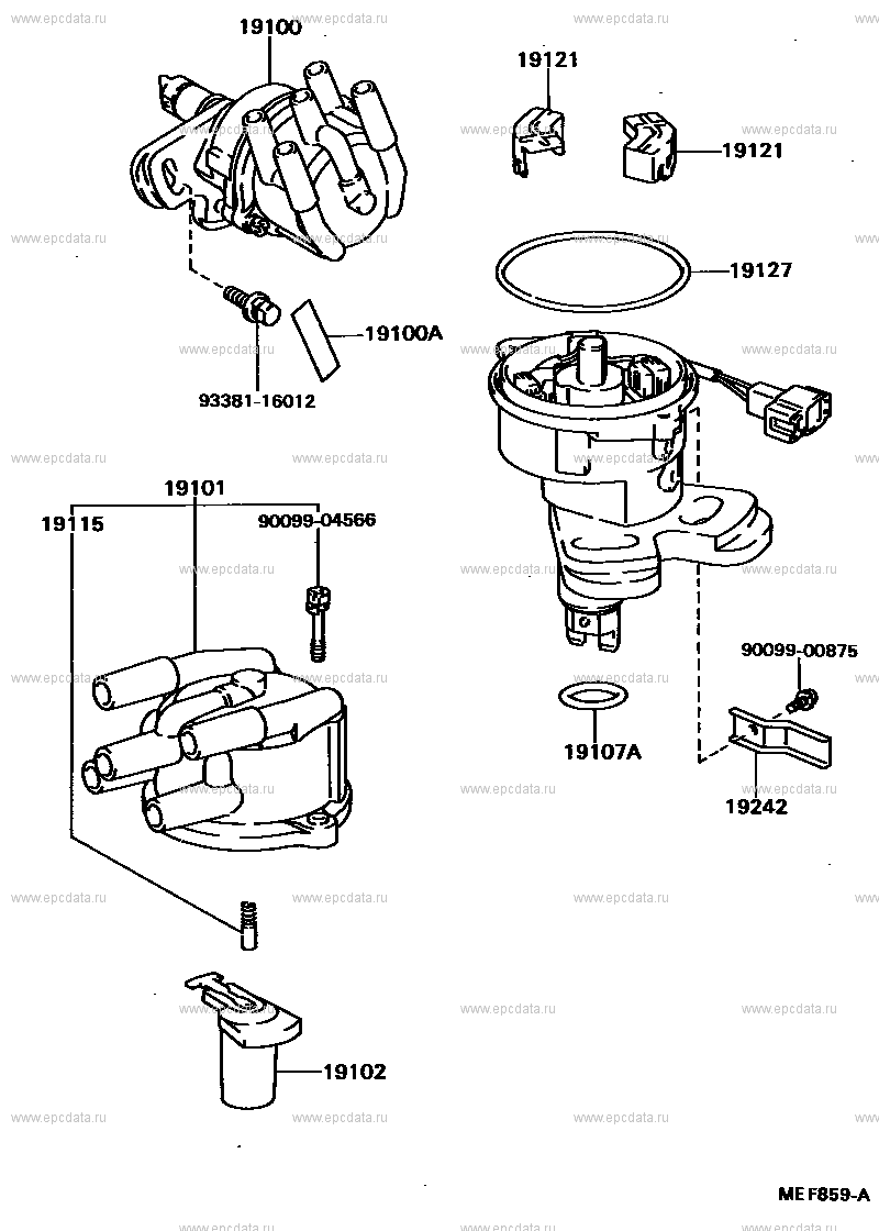 Toyota Camry V20 distributor, 2 generation 08.1986 - 06.1990