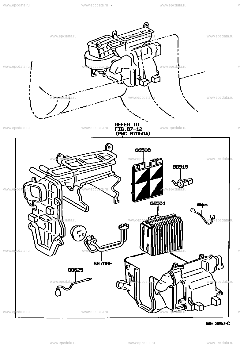 Toyota Camry XV10 heating & air conditioning - cooler unit, 4