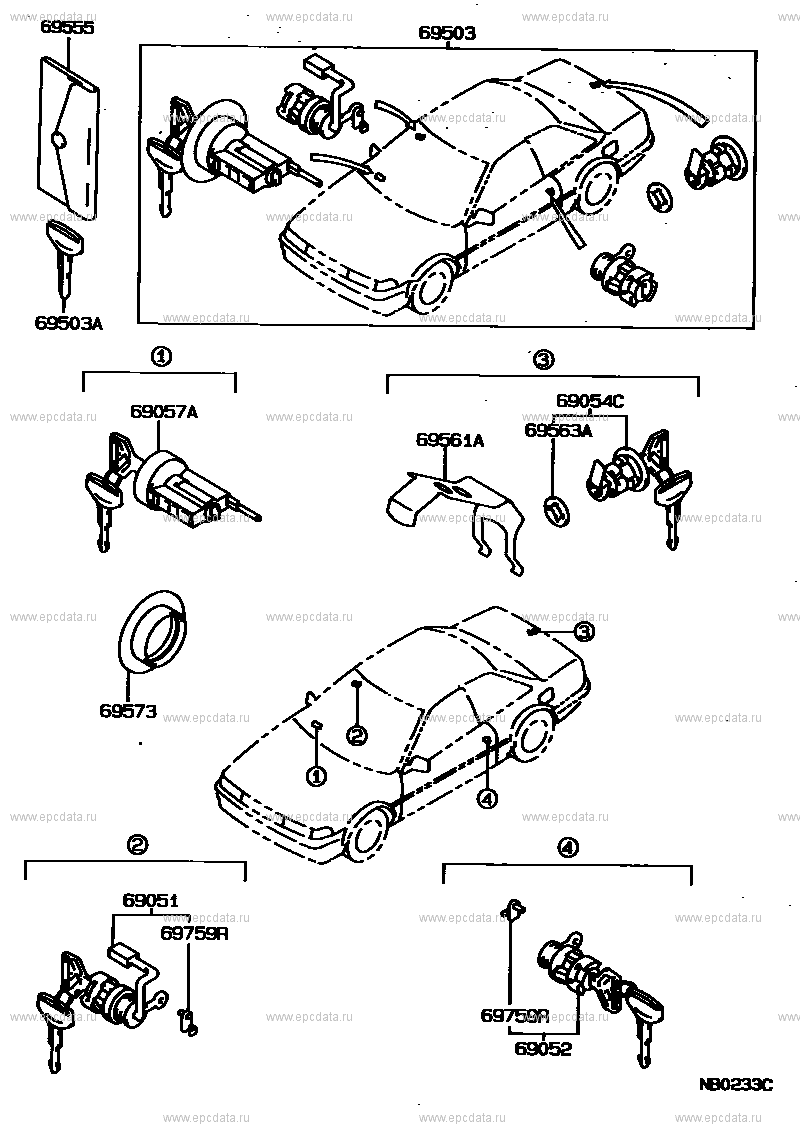 lock-cylinder-set-for-toyota-corolla-levin-e90-5-generation-restyling