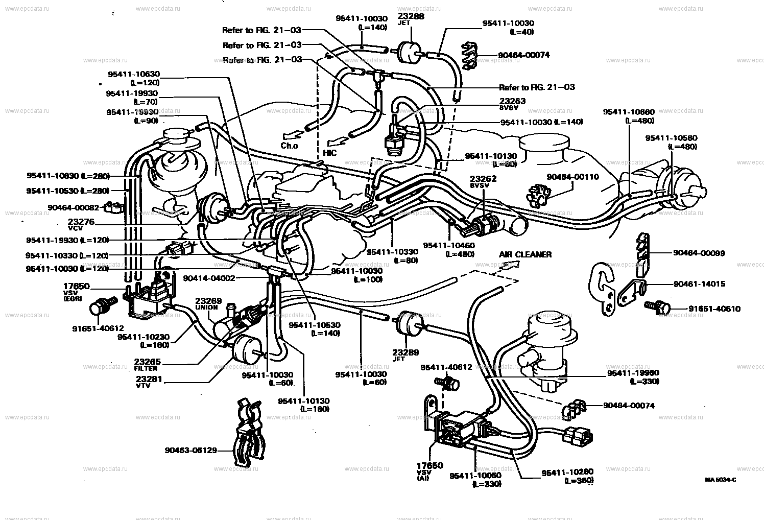 Схема вакуумных трубок 1jz ge