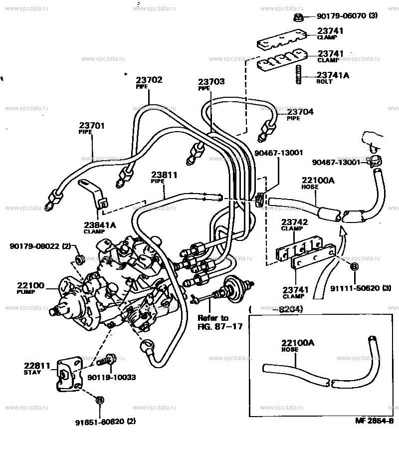 Injection pump assembly for Toyota Corolla E70, 4 generation, restyling ...