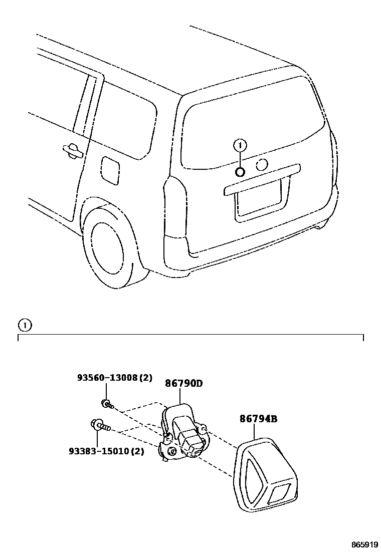 Camera & rear monitor display на Тойота Саксид NHP160V - Запчасти - Амаяма  (Amayama)