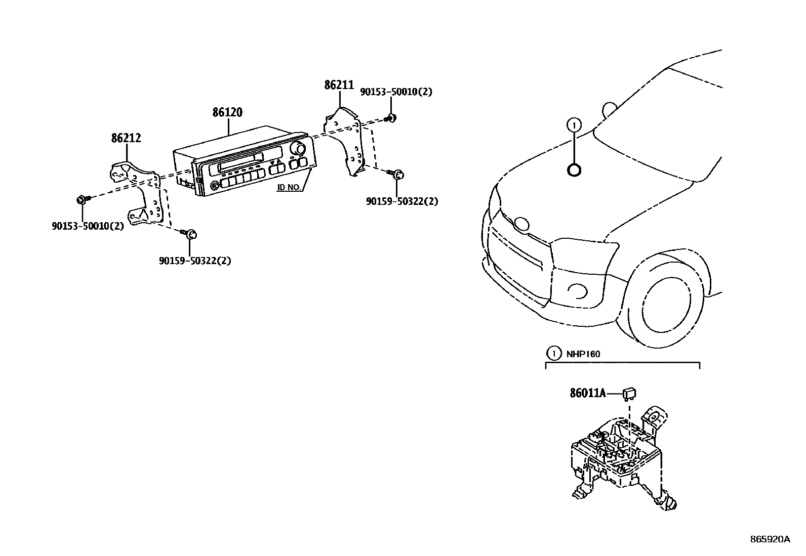 Радио и магнитофон на Тойота Саксид NHP160V - Запчасти - Амаяма (Amayama)