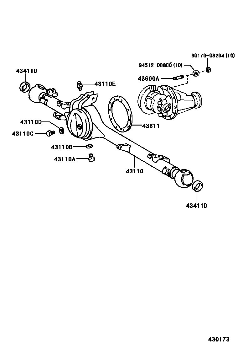 Front axle housing & differential for Toyota Hilux LN106 - Genuine ...