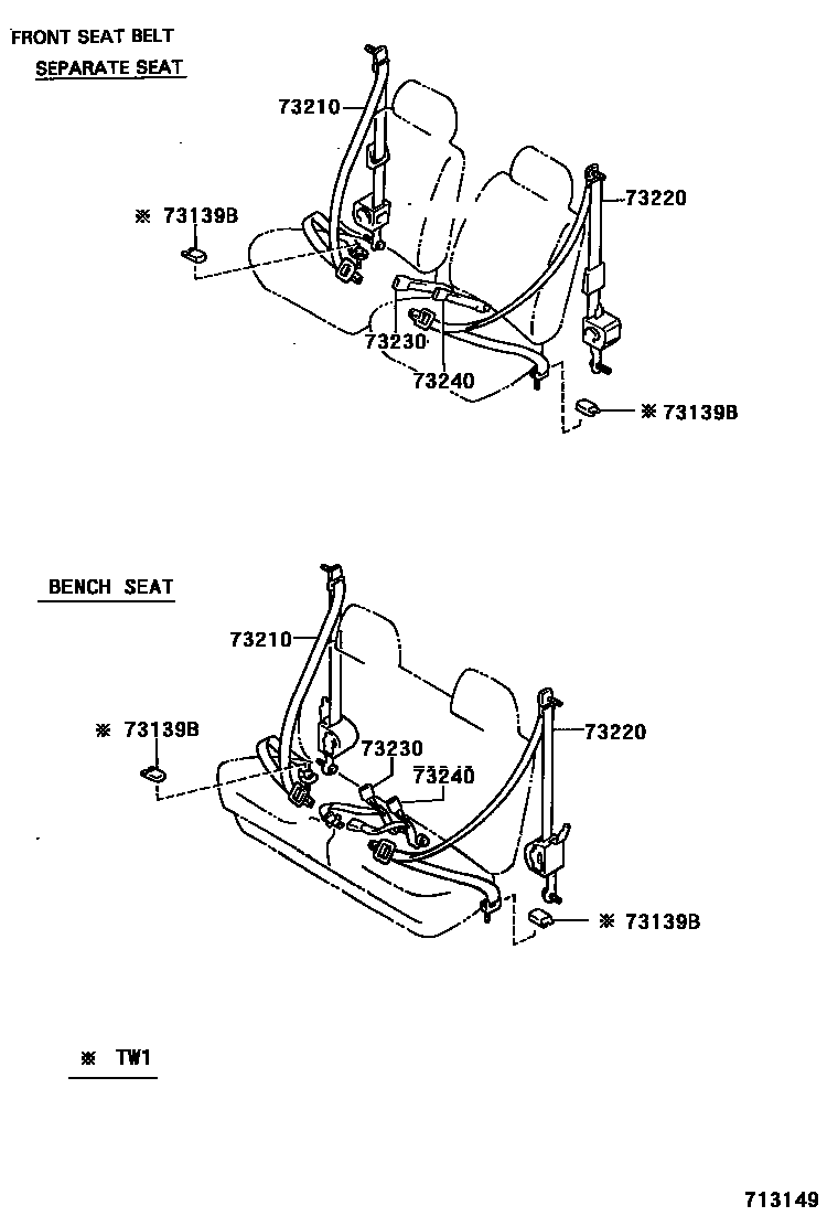 Toyota hilux seat outlet belts