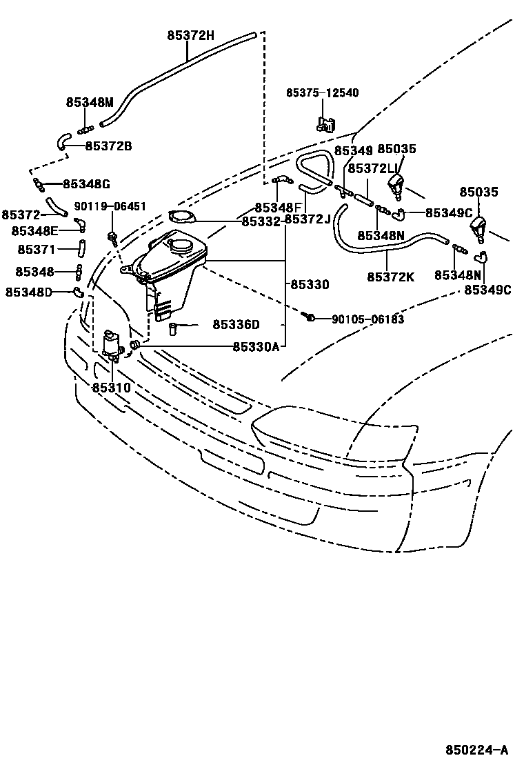 Омыватель переднего стекла на Тойота Левин AE111 - Запчасти - Амаяма ( Amayama)