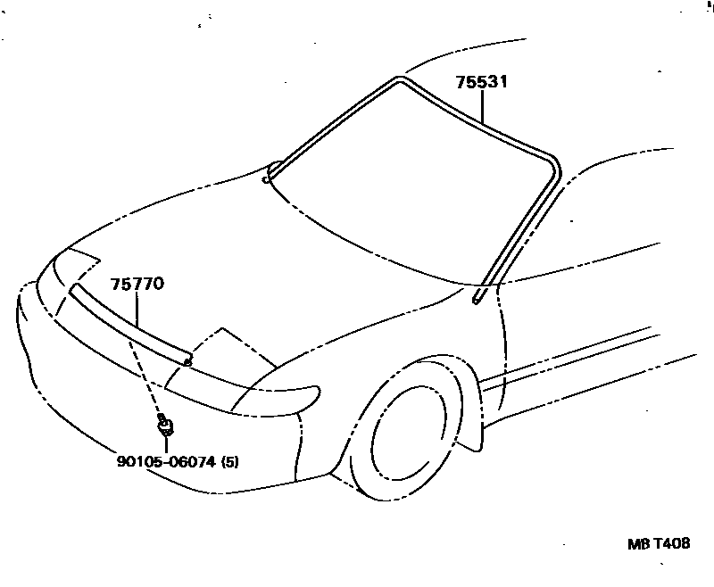 Front moulding for Toyota Celica ST182 - Genuine parts - Amayama