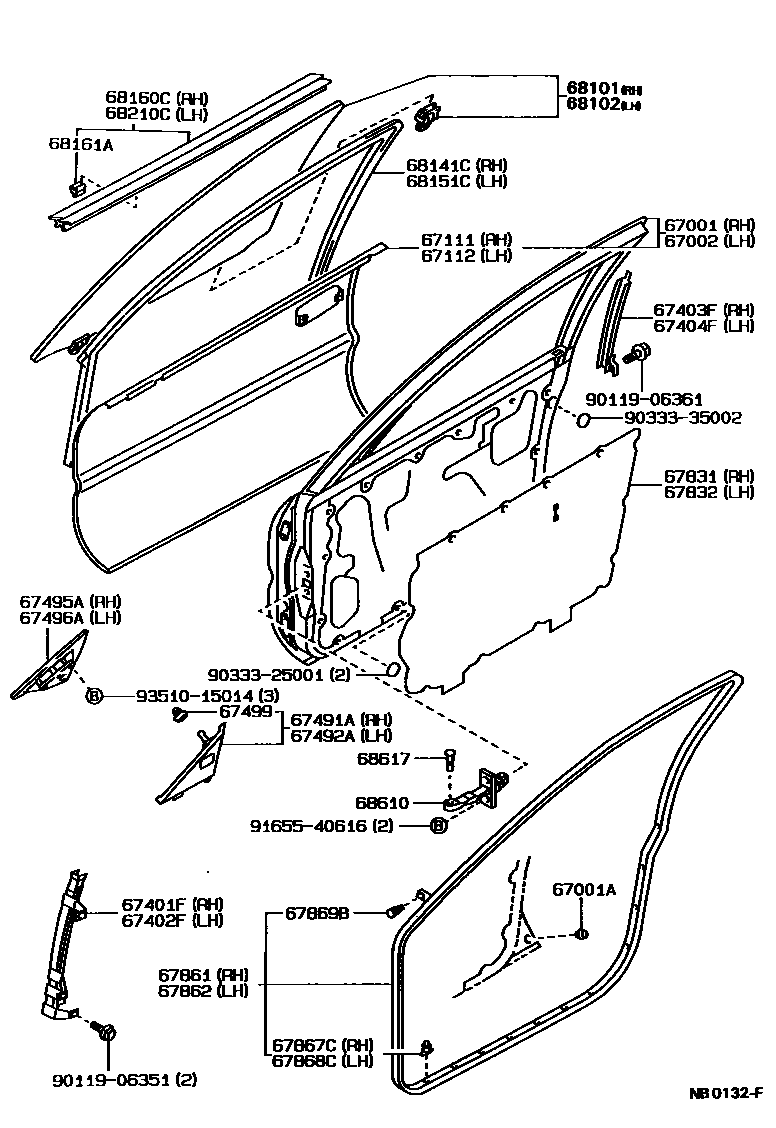 Toyota corolla shop door panel