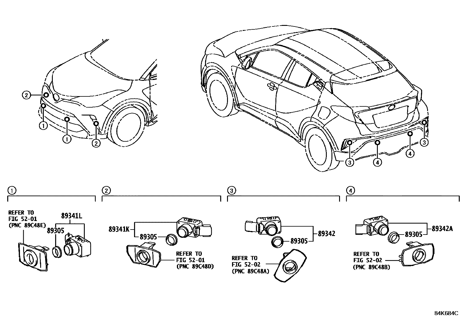 Clearance & back sonar for Toyota C-HR NGX50 - Auto parts - Amayama