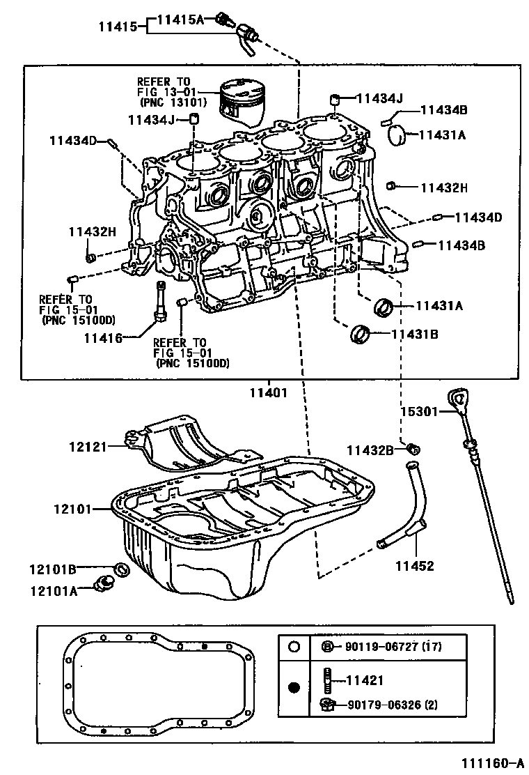 Cylinder block for Toyota Nadia SXN10 - Genuine parts - Amayama