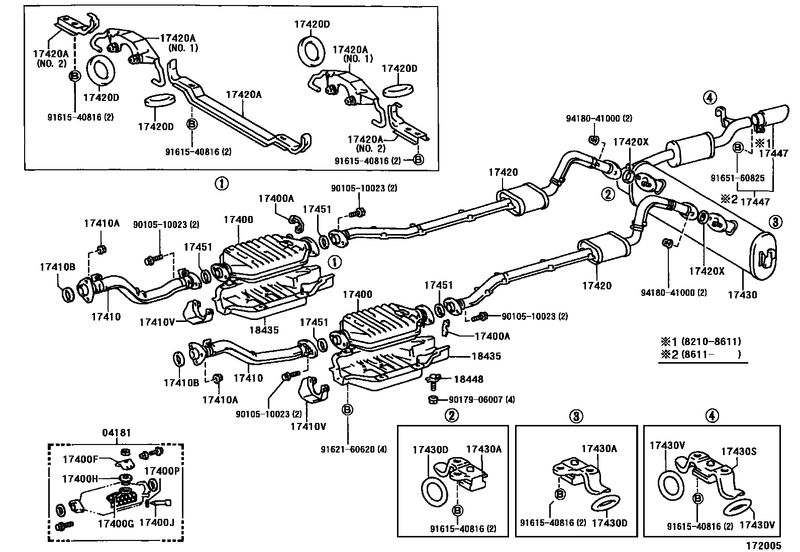 Exhaust pipe for Toyota Century VG40 - Auto parts - Amayama