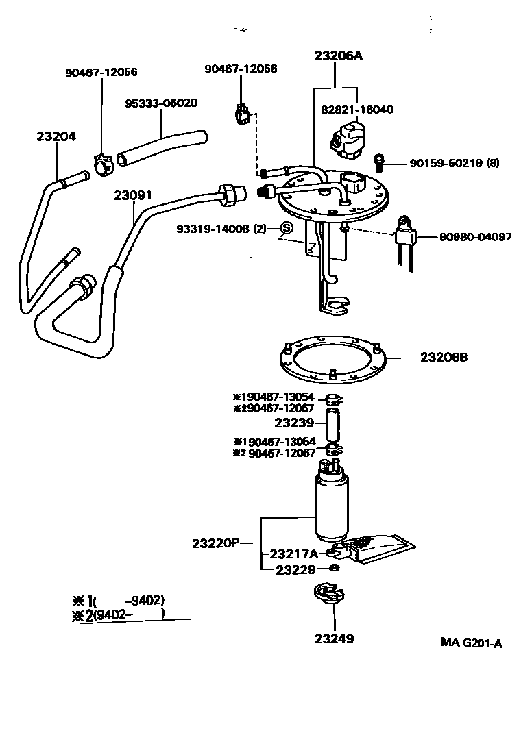 Fuel injection system for Toyota Caldina ET196V - Auto parts - Amayama