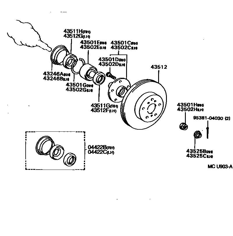 Front axle hub на Toyota Корона ST210 - Запчасти - Амаяма (Amayama)