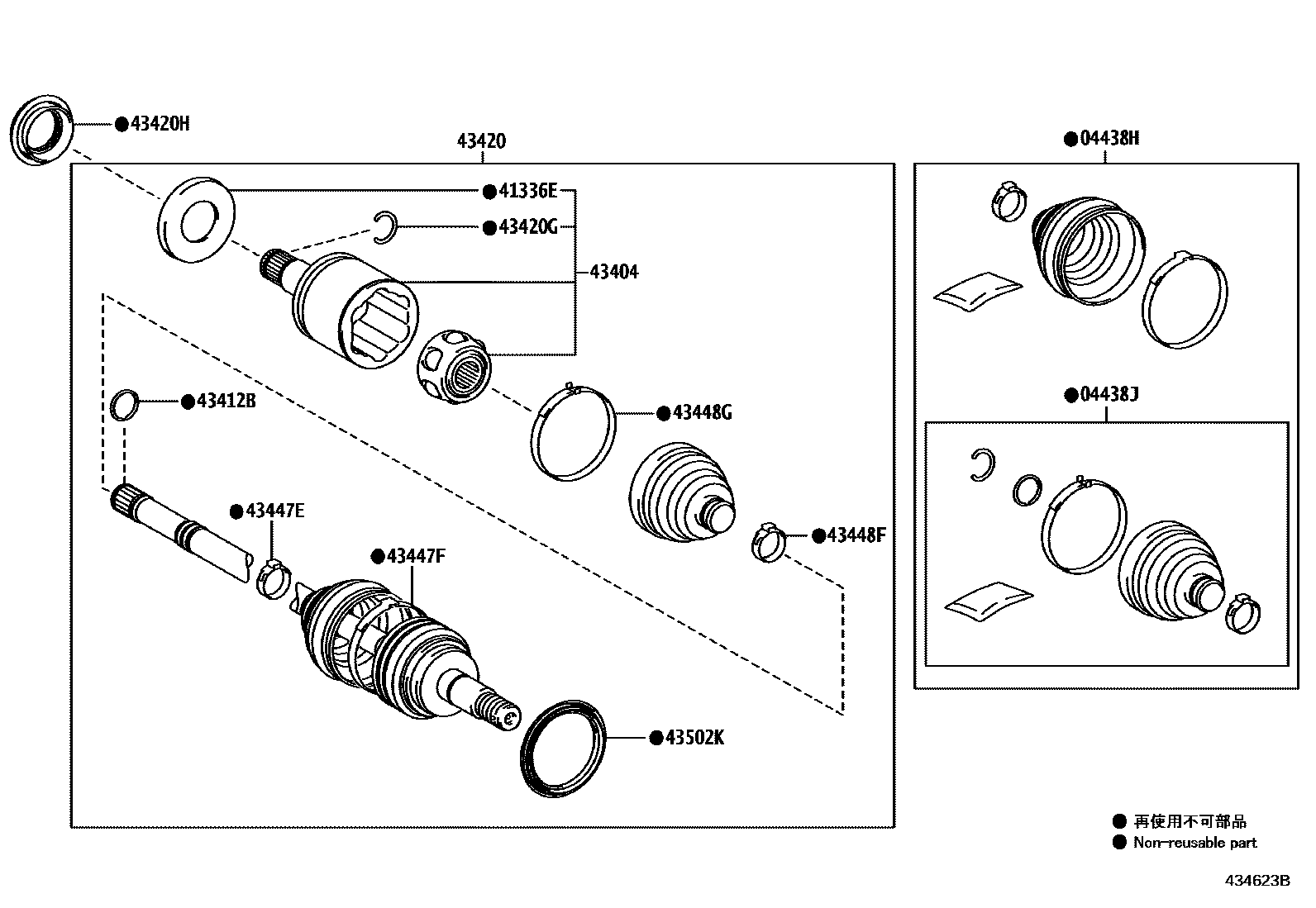 Front drive shaft for Toyota Land Cruiser VJA300W-GNUVZ, 07.2021