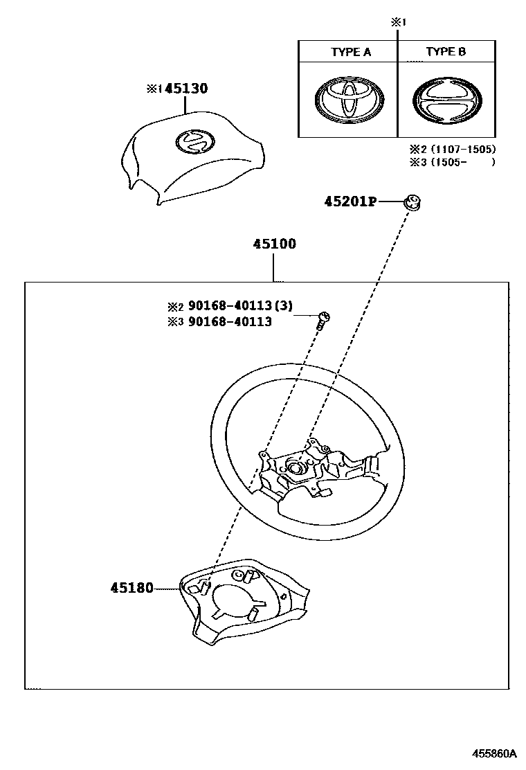 Steering wheel for Toyota Dyna / Toyoace XZU720-TQFRC, 07.2011