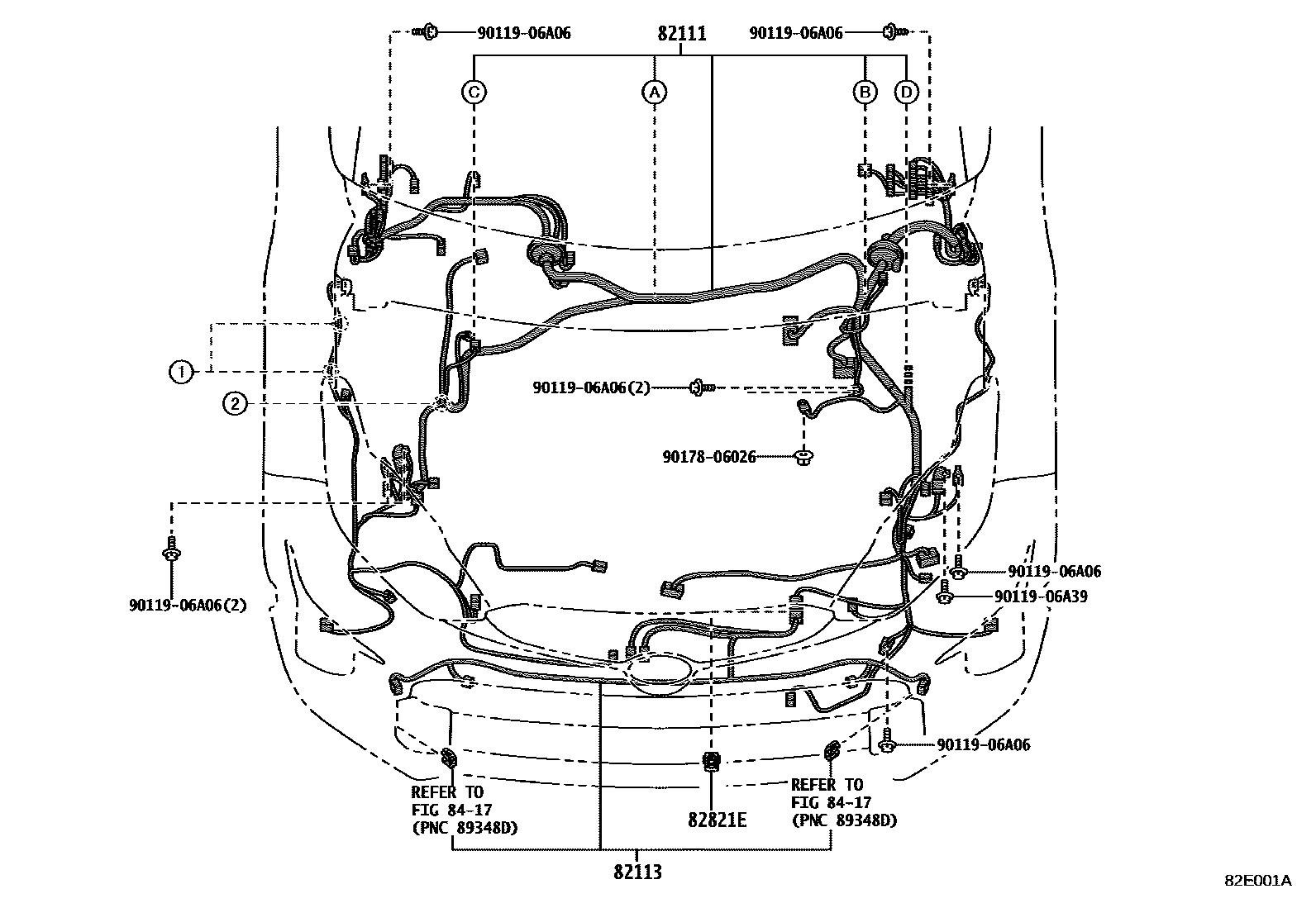 Wiring & clamp for Toyota Yaris GXPA16-AGFVZ, 08.2020 - 04.2024