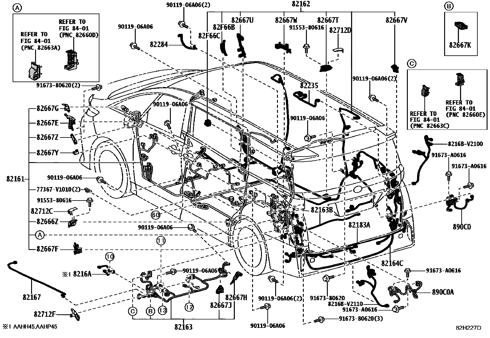 Wiring & clamp for Toyota Vellfire AAHH40W-PFXRB, 06.2023