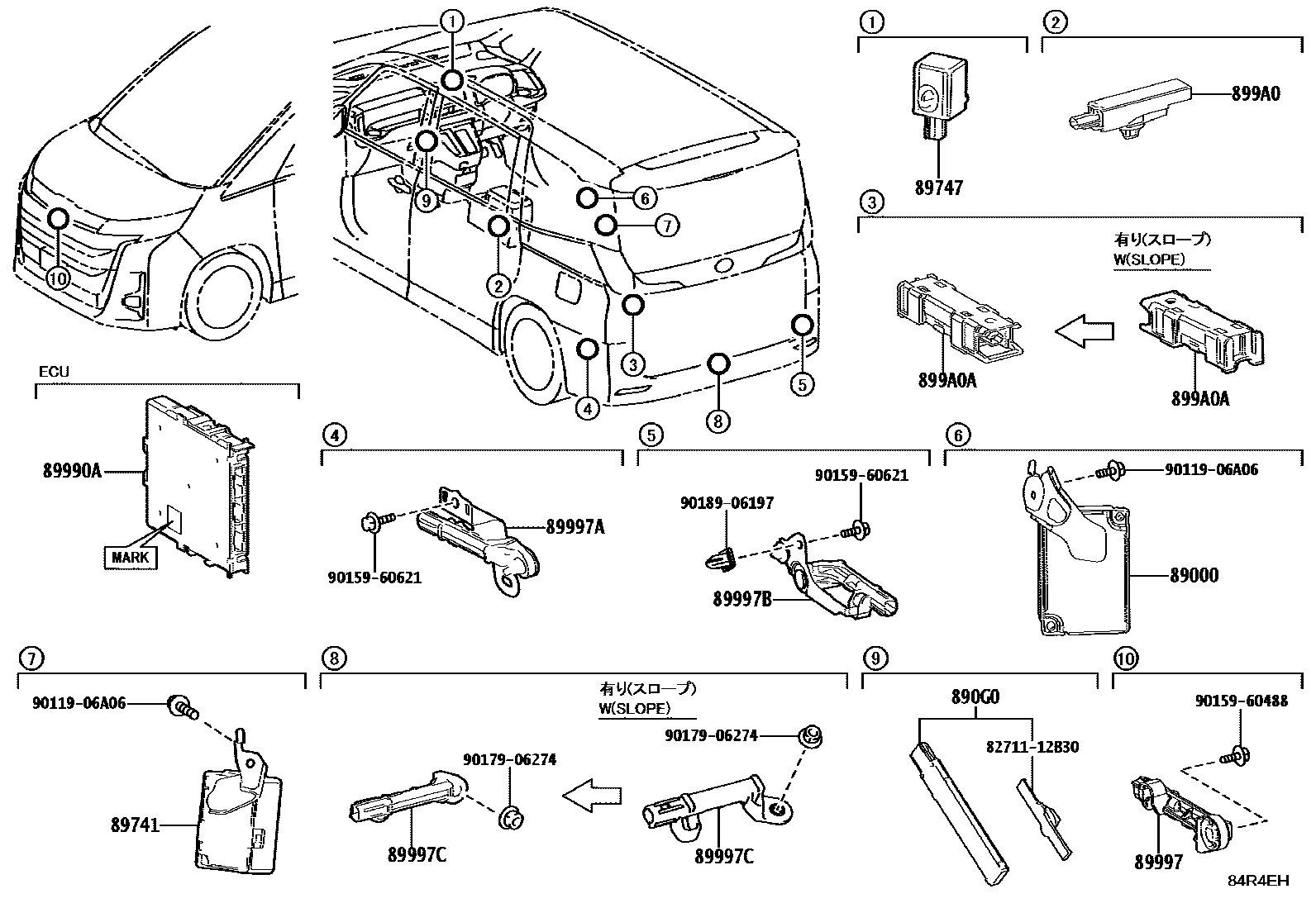 Wireless door lock for Toyota Voxy ZWR90W-APXEB, 01.2022