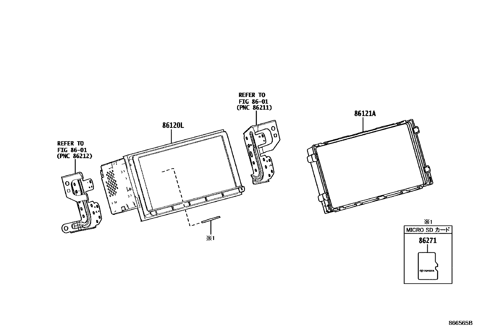 Navigation & front monitor display for Toyota Prius ZVW50-AHXEB