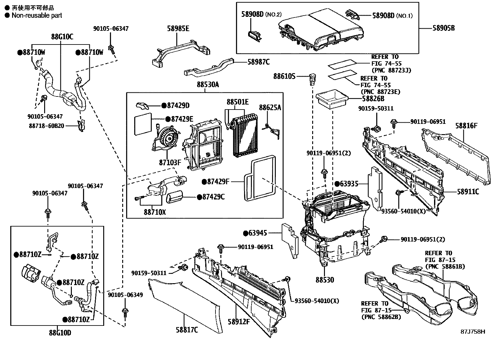 Heating & air conditioning - cooler unit for Toyota Land Cruiser