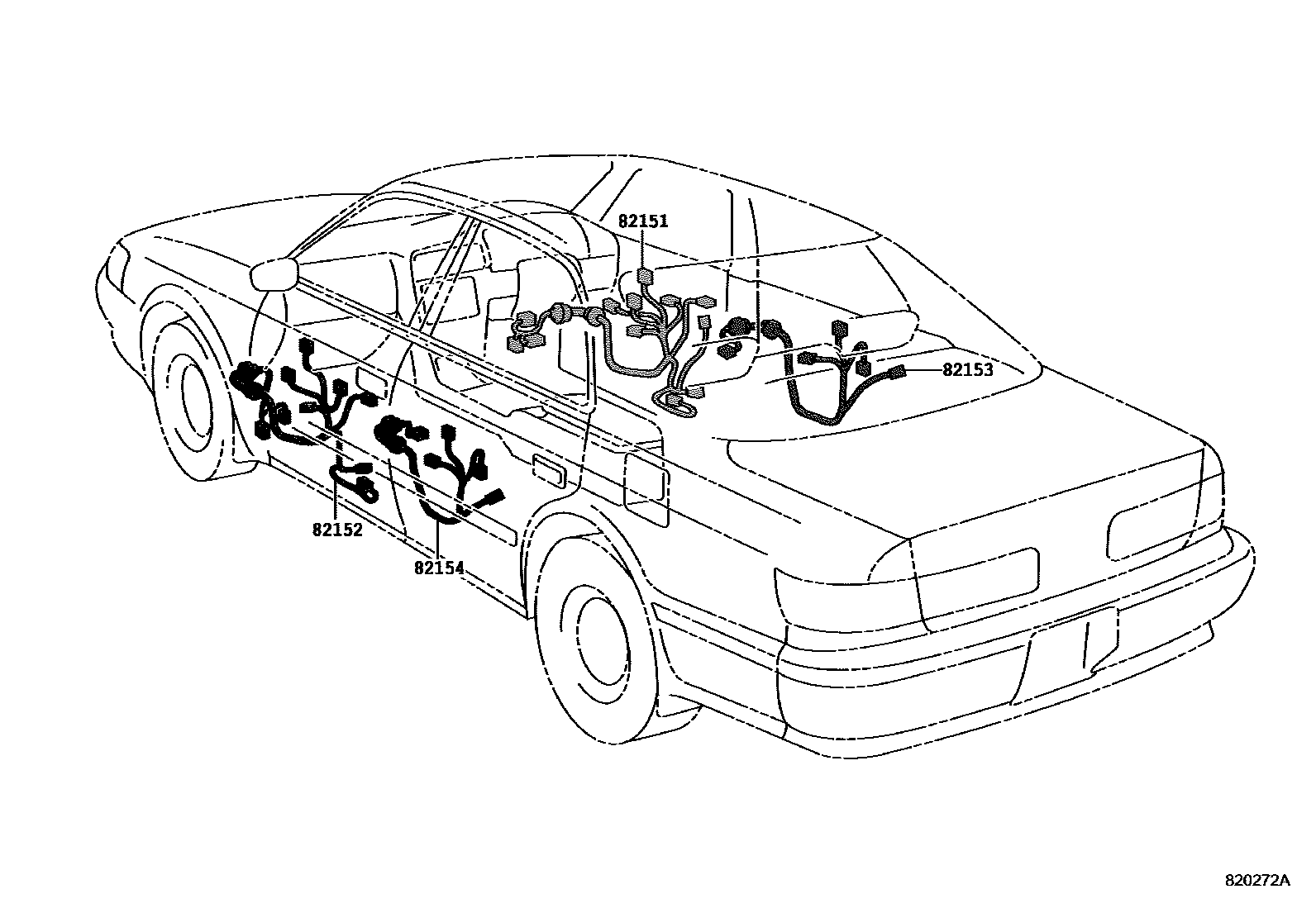 Wiring & clamp for Toyota Chaser JZX100-BTPVZ, 09.1996 - 06.2001
