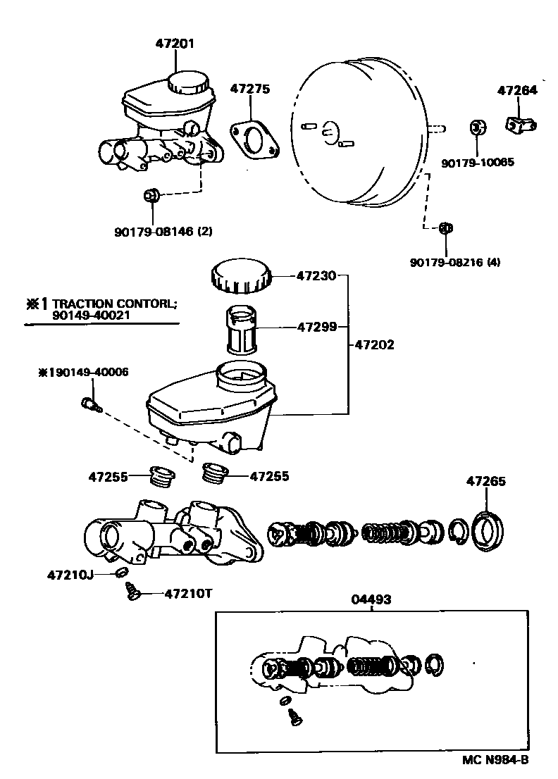 Brake master cylinder for Toyota Mark II JZX93-ATPZF, 10.1993