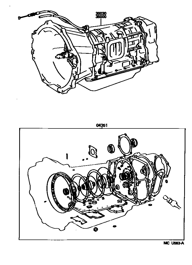 Transaxle or transmission assy & gasket kit (atm) for Toyota Mega