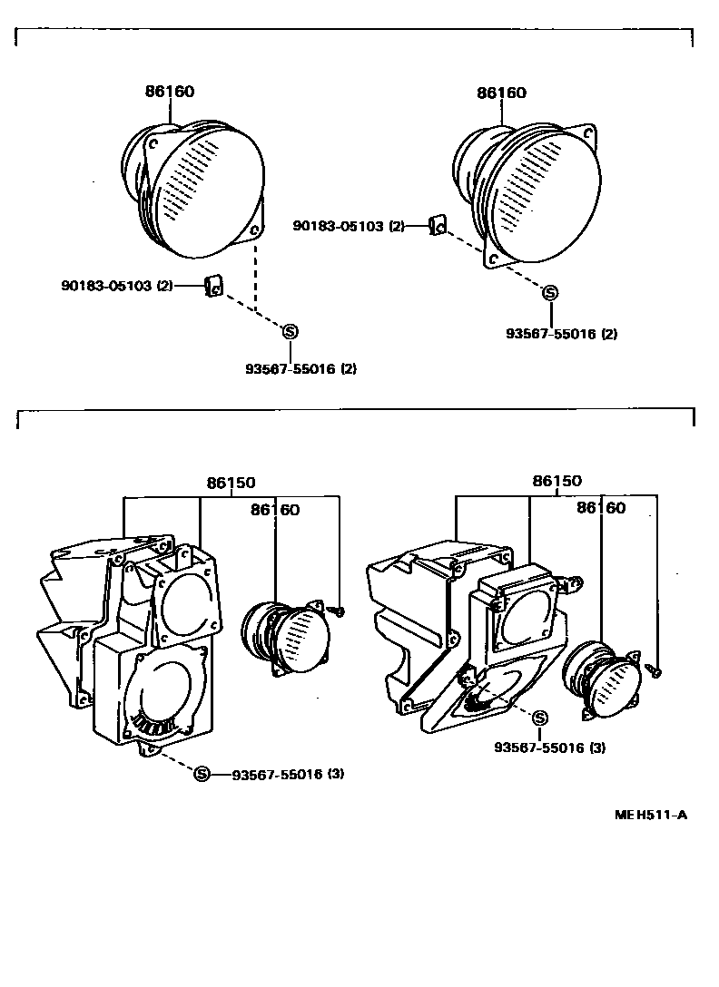 Speaker for Toyota Vista SV22-UEMMM, 08.1988 - 07.1990 - Toyota