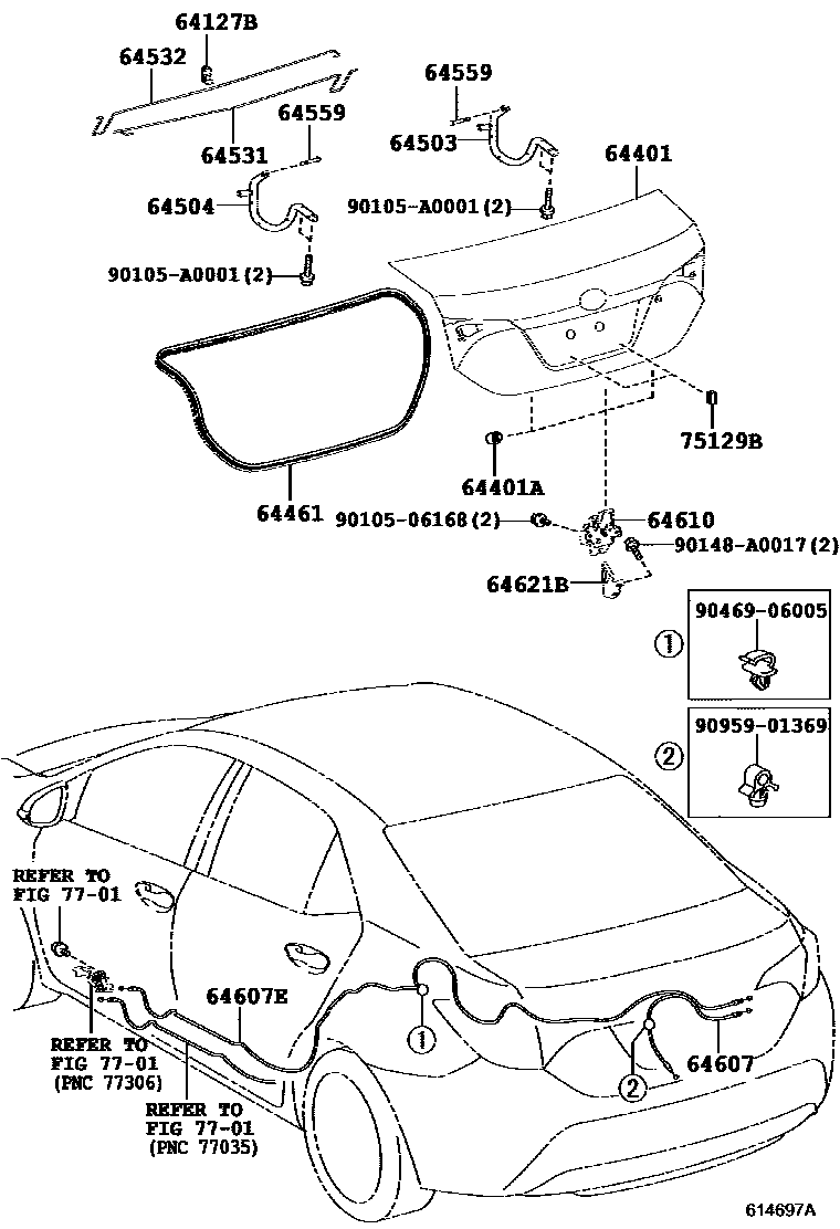 Крышка багажника и замок на Toyota Королла ZRE172L - Запчасти - Амаяма  (Amayama)