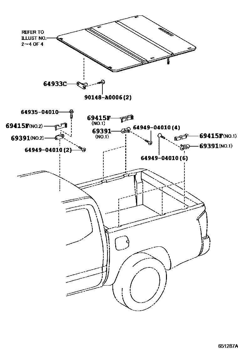 Cover top for Toyota Tacoma TRN245L - Auto parts - Amayama