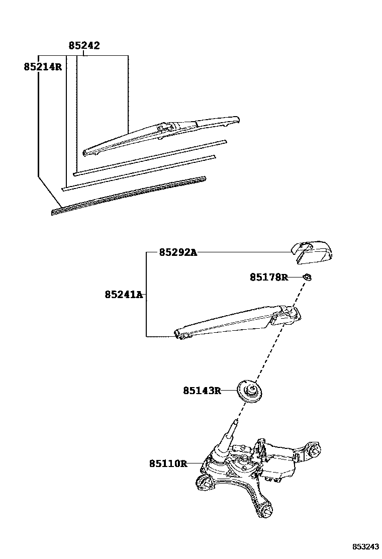 Rear wiper for Lexus NX SERIES AGZ15L - Genuine parts - Amayama