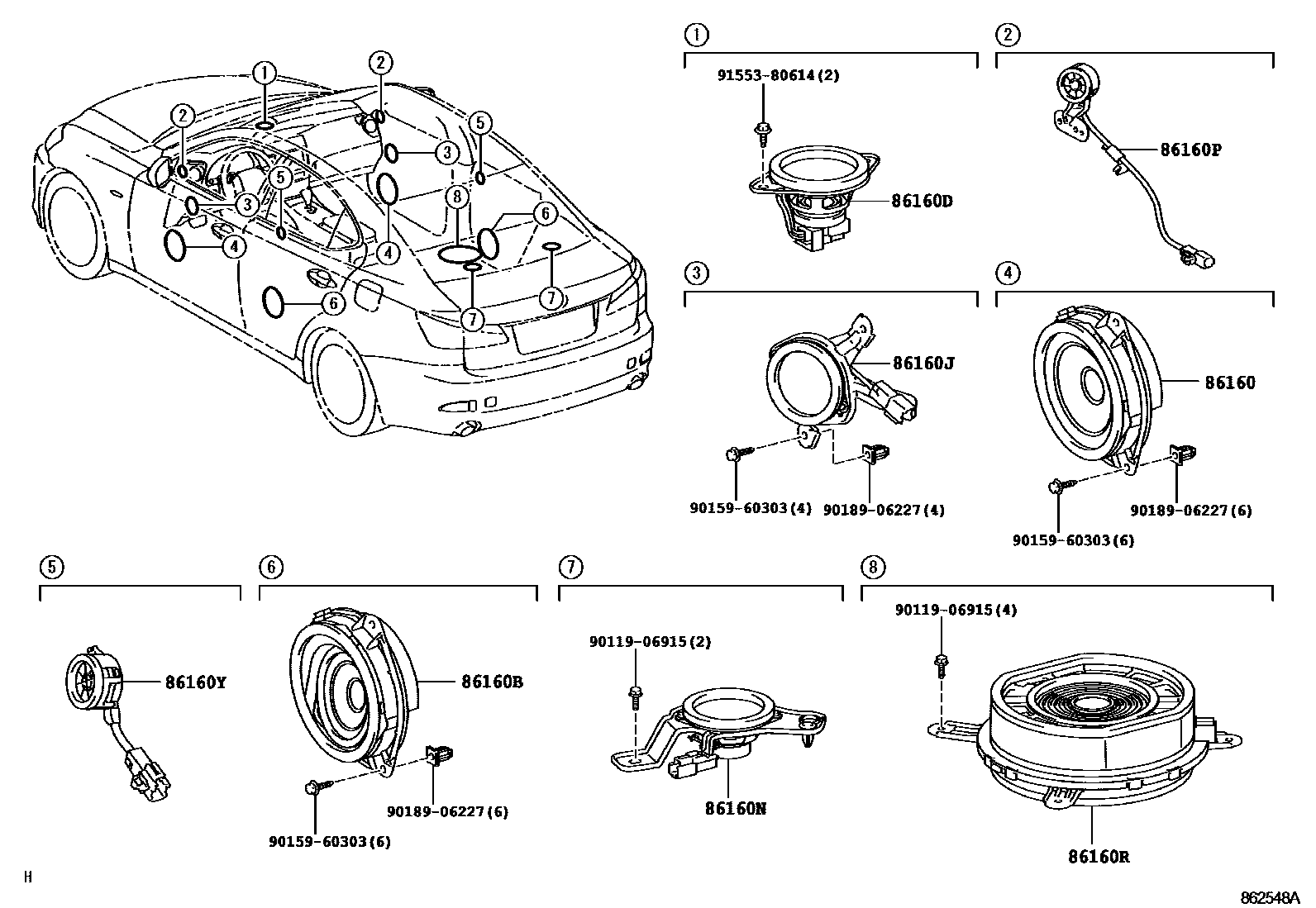 Speaker for Lexus IS250 / 350 GSE20L - Genuine parts - Amayama