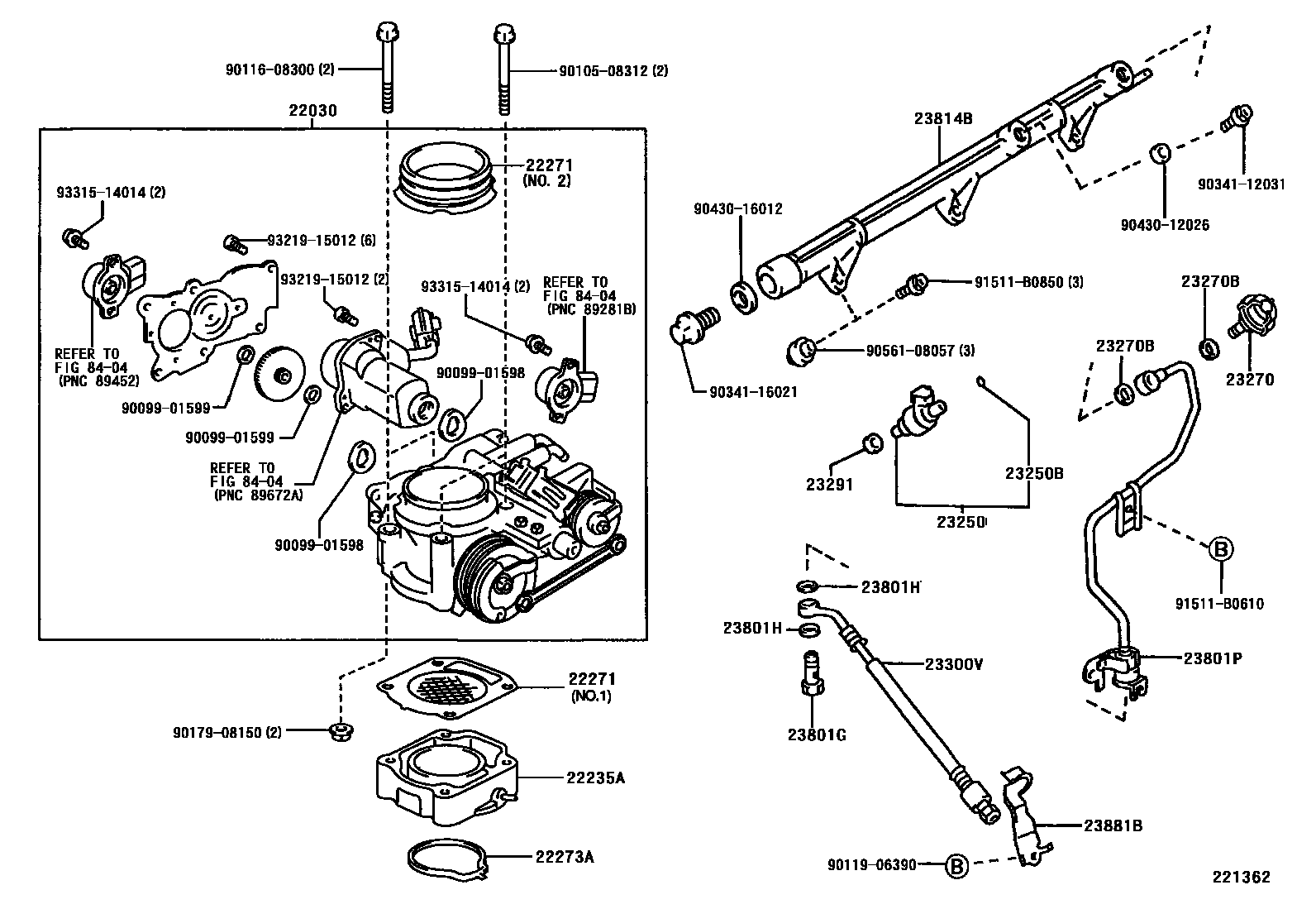 Fuel injection system for Lexus IS200 XE10, 1 generation 10.1998 - 07. ...