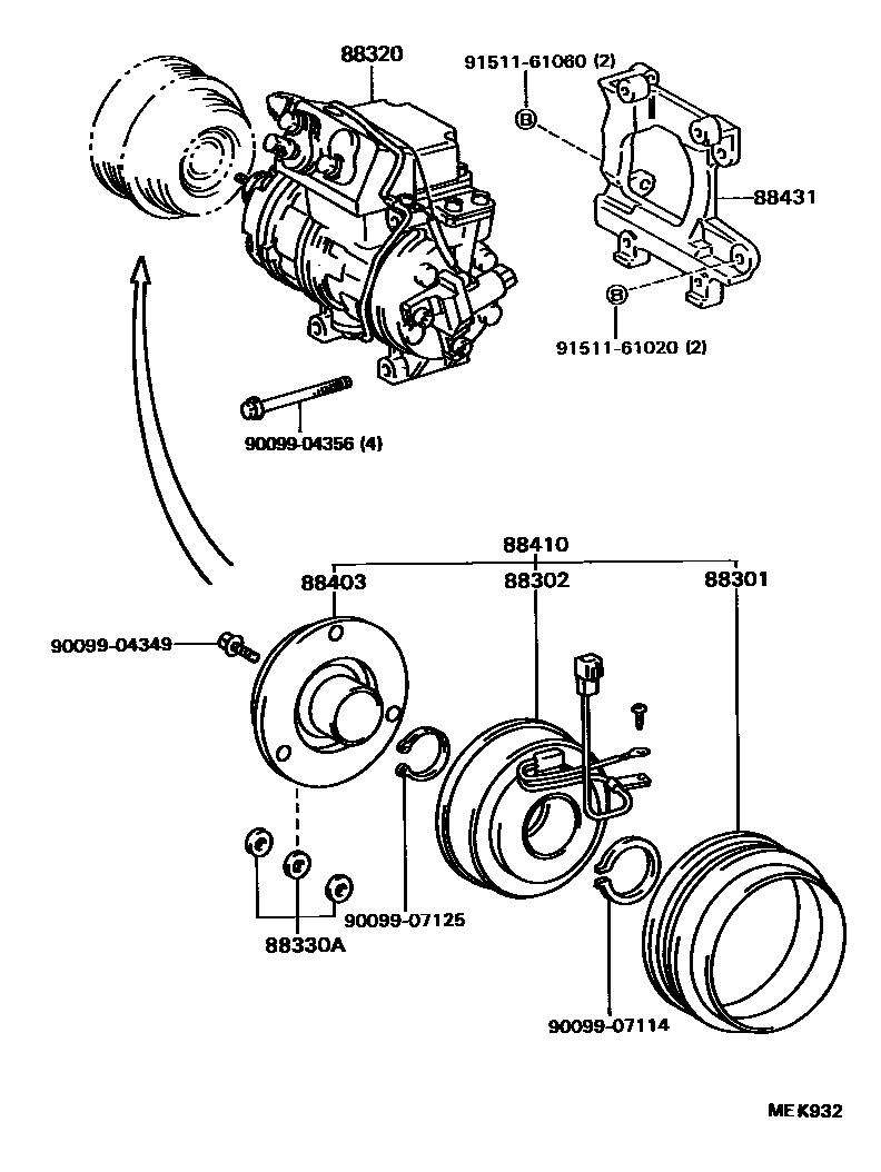 Heating & air conditioning - compressor for Lexus ES250 V20, 1 ...