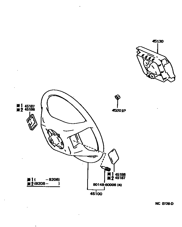 Steering Wheel For Lexus Ls400 Xf10, 1 Generation 05.1989 - 08.1992 